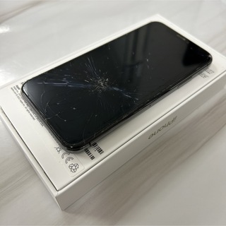 アイフォーン(iPhone)の【画面割れ】iPhone X Space Gray 64 GB docomo(スマートフォン本体)