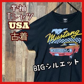 メンズ XL 企業 車 アニマル ブラック ゆるだぼ USA古着 半袖 Tシャツ(Tシャツ/カットソー(半袖/袖なし))