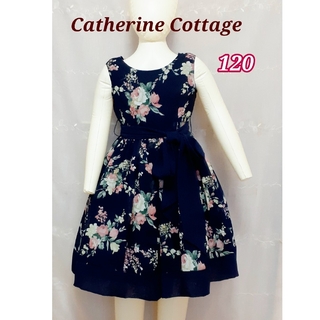 キャサリンコテージ(Catherine Cottage)のキャサリンコテージ 花柄シフォン ワンピース120★ドレス ネイビー フォーマル(ドレス/フォーマル)