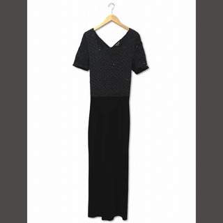 デュアルヴュー スパンコール カットソー × スカート ドレス ワンピース 40(ロングワンピース/マキシワンピース)