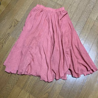 レディース　ロングスカート　赤？オレンジ⁇っぽい色　フリーサイズ(ロングスカート)