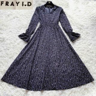 フレイアイディー(FRAY I.D)の6　【美品】フレイアイディー　フラワープリント　ワンピース　ウエストギャザー(ロングワンピース/マキシワンピース)