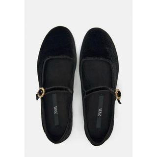 ZARA ラインストーン バックル メリージェーン