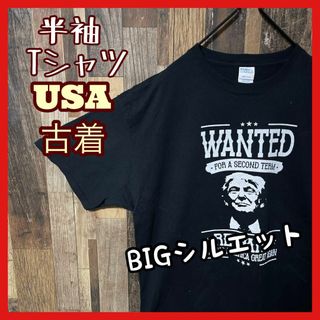 メンズ XL ウォンデッド ゆるだぼ ブラック USA古着 半袖 Tシャツ(Tシャツ/カットソー(半袖/袖なし))