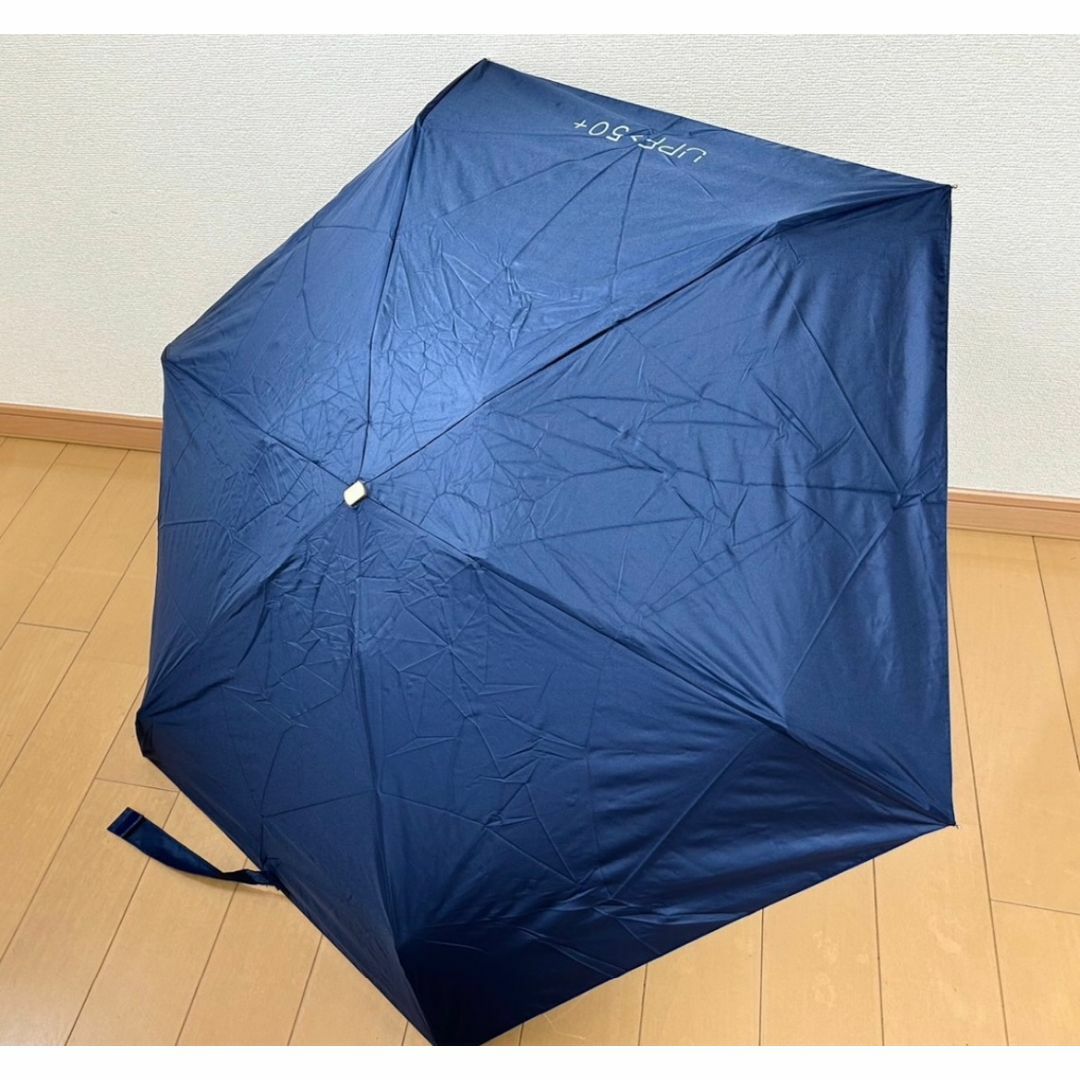 コンパクト 耐風撥水 UVカット 晴雨兼用 折りたたみ傘 ミニ 日焼け防止  紺 レディースのファッション小物(傘)の商品写真