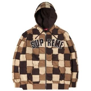 Supreme - Supreme Reverse Patchwork Zip Up Hooded