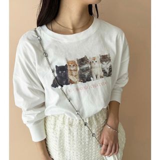 ワンアフターアナザーナイスクラップ(one after another NICE CLAUP)のone after another WEB限定カラー アソートロンT  cat(Tシャツ(長袖/七分))