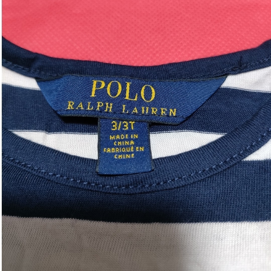 POLO RALPH LAUREN(ポロラルフローレン)の【ポロラルフローレン】肩フリル ボーダー ロンＴ キッズ/ベビー/マタニティのキッズ服女の子用(90cm~)(Tシャツ/カットソー)の商品写真