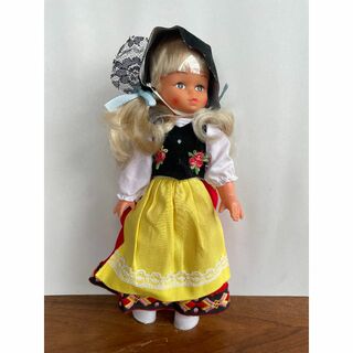 ヨーロッパ ヴィンテージ ドール 人形 民族 衣装 オランダ ラバー 美品(人形)