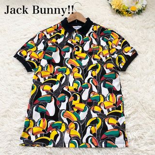 ジャックバニーバイパーリーゲイツ(JACK BUNNY!! BY PEARLY GATES)の【Jack Bunny!!】ポロシャツ ゴルフウェア 鳥 総柄 サイズ5(ウエア)