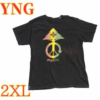 YNG　USA古着　メンズ　プリントロゴ　半袖　2XL(Tシャツ/カットソー(半袖/袖なし))