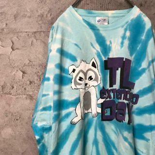 TL EXTENDED DAY 犬 タイダイ染め アニマル イヌ Tシャツ(Tシャツ/カットソー(半袖/袖なし))