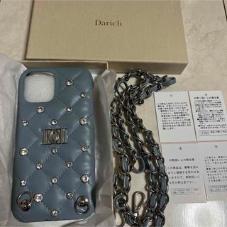 Darich キルティングビジューiPhoneケース12 12proサックス  