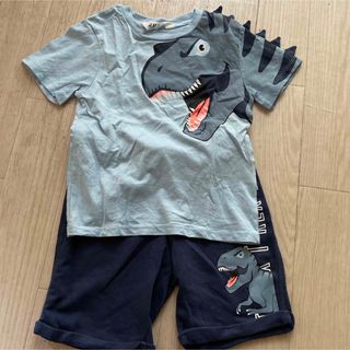 エイチアンドエム(H&M)のH&M 恐竜　104 セットアップ　半袖　ハーフパンツ　ダイナソー(Tシャツ/カットソー)