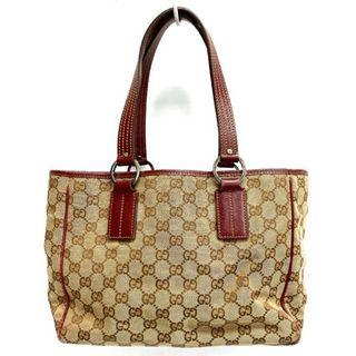 グッチ(Gucci)の★GUCCI グッチ GGキャンバス GG柄 トートバック 113019 2123 臙脂 ベージュ×エンジ(トートバッグ)