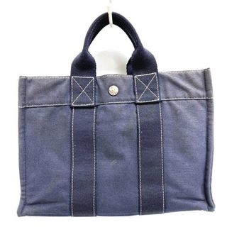 エルメス(Hermes)の★HERMES エルメス ドーヴィルPM キャンバス シルバー金具 ハンドバッグ ネイビー(ハンドバッグ)