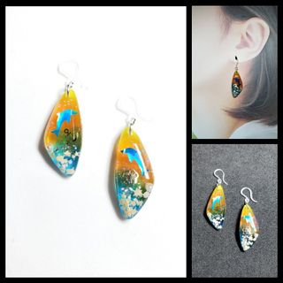 No.1416-C　海☆イルカ☆ピアス・イヤリング(シルバー)(ピアス)