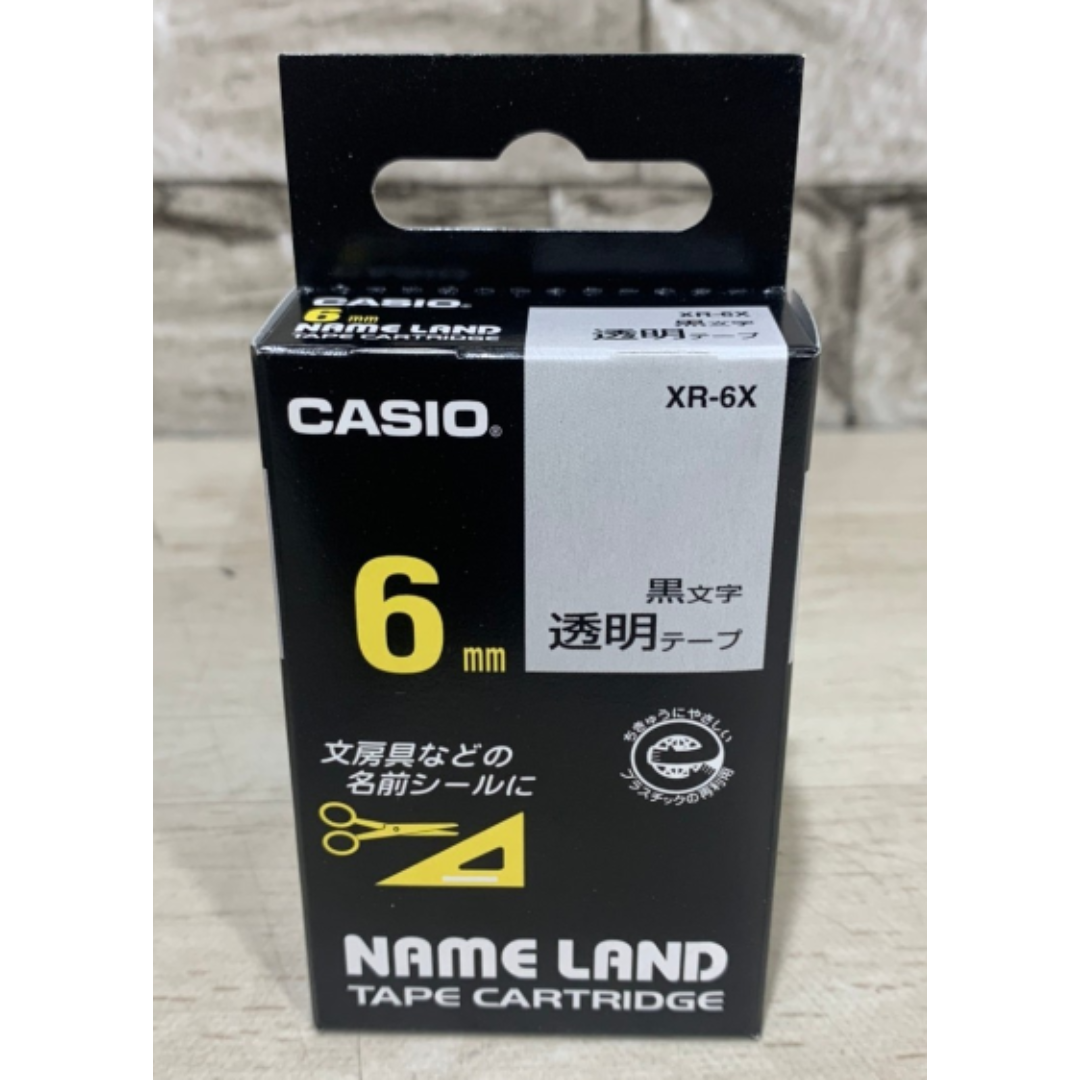 CASIO(カシオ)の★新品★ CASIO ネームランド テープ 6mm幅 透明テープ インテリア/住まい/日用品のオフィス用品(その他)の商品写真