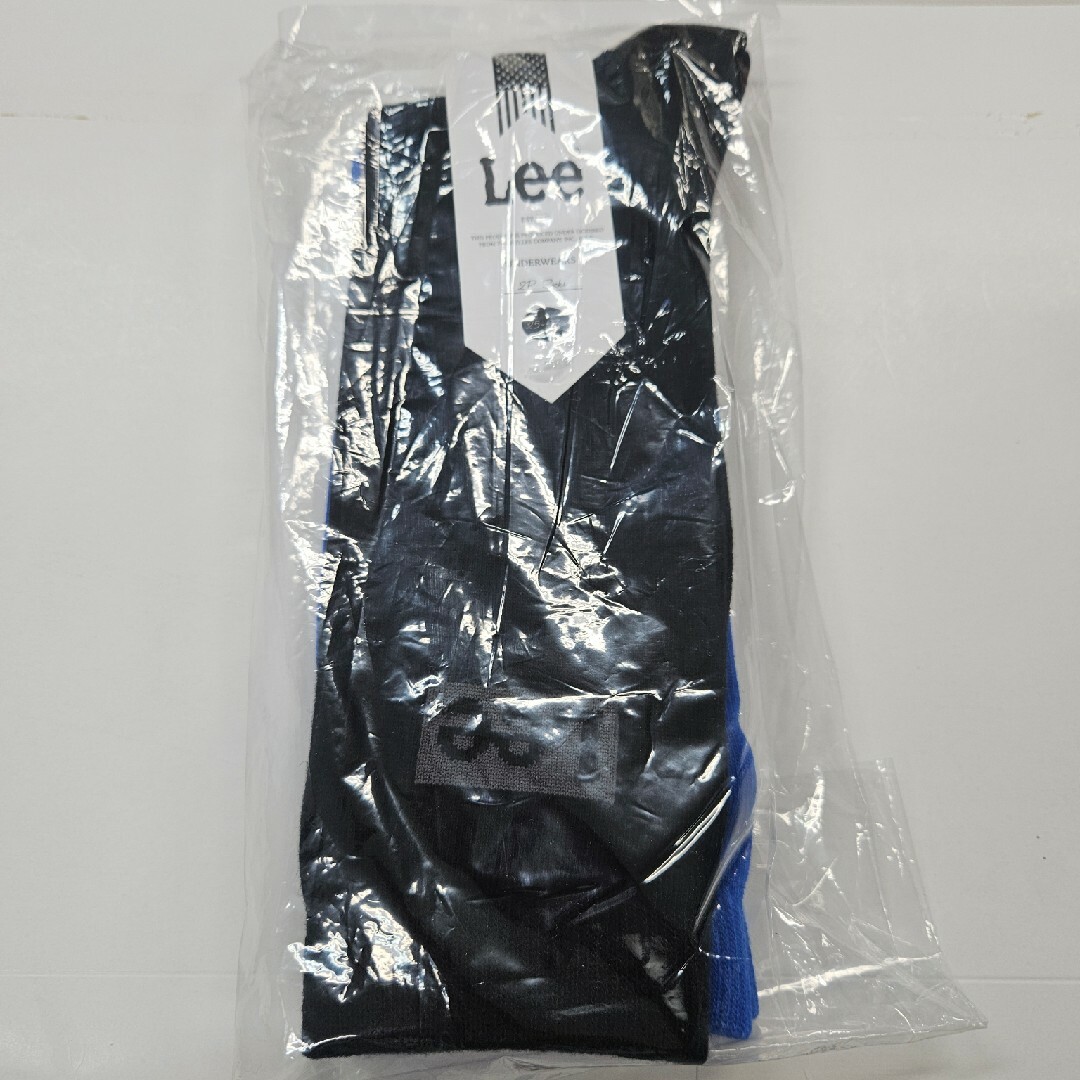 Lee(リー)のLee リー ロング丈ロゴソックス 25～27cm ブラック&ブルー メンズのレッグウェア(ソックス)の商品写真