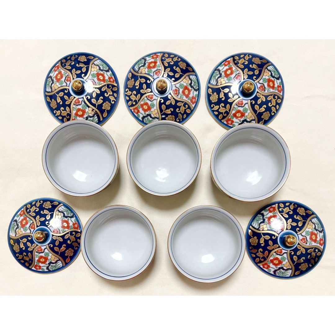 新品　有田焼　祥楽作　古伊万里　金彩花柄　急須＆蓋付湯呑5客　茶器セット インテリア/住まい/日用品のキッチン/食器(食器)の商品写真