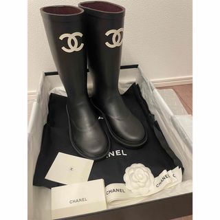 新品未使用 CHANEL シャネル レインブーツ36サイズ　国内ブティック購入品