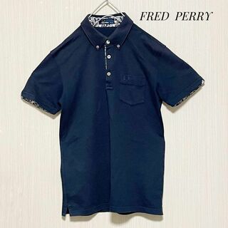 フレッドペリー(FRED PERRY)のフレッドペリー　ポロシャツ　レディース　ネイビー　春　紺　半袖　花柄(ポロシャツ)