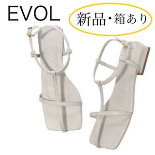 EVOL - 新品 箱あり イーボル スクエア ストラップサンダル グレー S 22.5cm