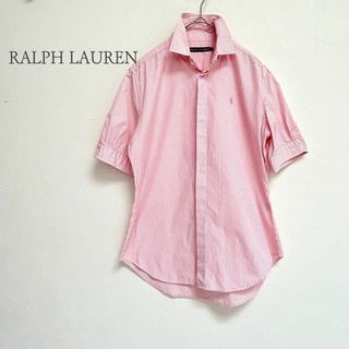 Ralph Lauren - 【美品】ラルフローレン 半袖 ストライプ シャツポニー刺繍  ピンク