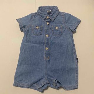 ベビーギャップ(babyGAP)のbaby GAP  半袖　デニムロンパース　60cm(ロンパース)