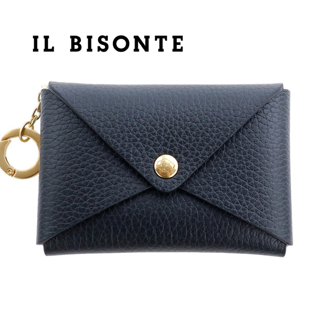IL BISONTE(イルビゾンテ)のイルビゾンテ カードケース 名刺入れ パスケース 50周年記念モデル ブラック メンズのファッション小物(名刺入れ/定期入れ)の商品写真