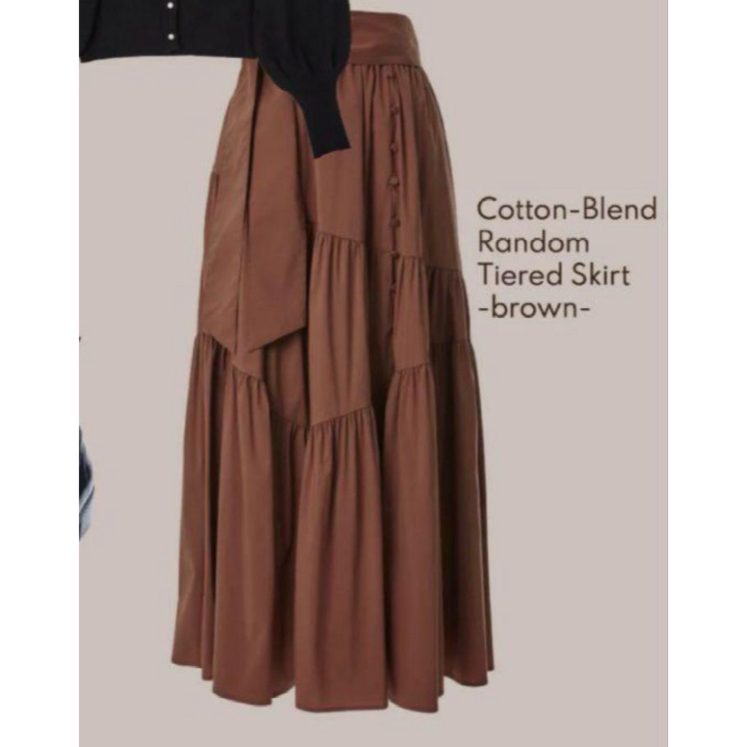 Her lip to(ハーリップトゥ)のハーリップトゥ　Cotton-Blend Random Tiered Skirt レディースのスカート(ロングスカート)の商品写真