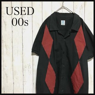 USED 半袖ボーリングシャツバック刺繍デザインチェーンステッチ Z1208(シャツ)