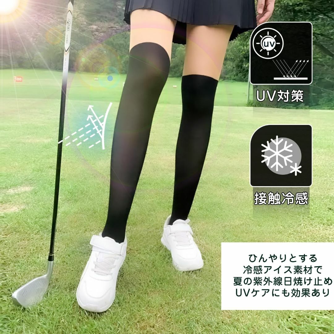 【色: ホワイトライン】[IFEND] ゴルフ レギンス レディース 夏 トレン レディースのファッション小物(その他)の商品写真