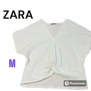 ザラ(ZARA)のZARA  ザラ　カットソー　トップス　Vネック(カットソー(半袖/袖なし))