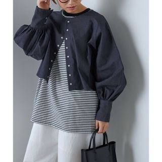 【極美品】forksy. 2wayデニムショート丈ボリューム袖ブラウス 完売品(シャツ/ブラウス(長袖/七分))