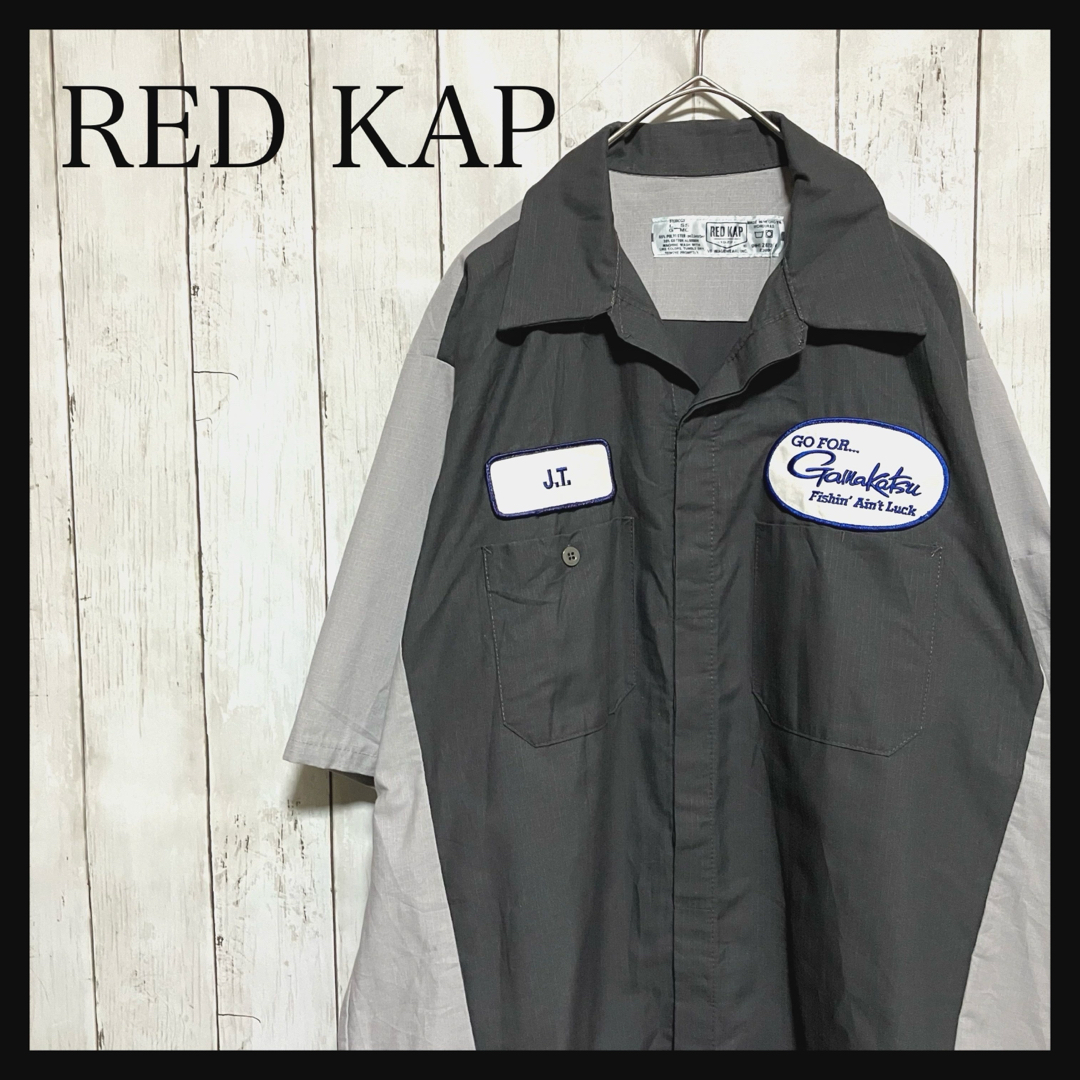 RED KAP(レッドキャップ)のレッドキャップ 半袖ワークシャツ開襟ワッペン刺繍ロゴバックプリントZ1209 メンズのトップス(シャツ)の商品写真