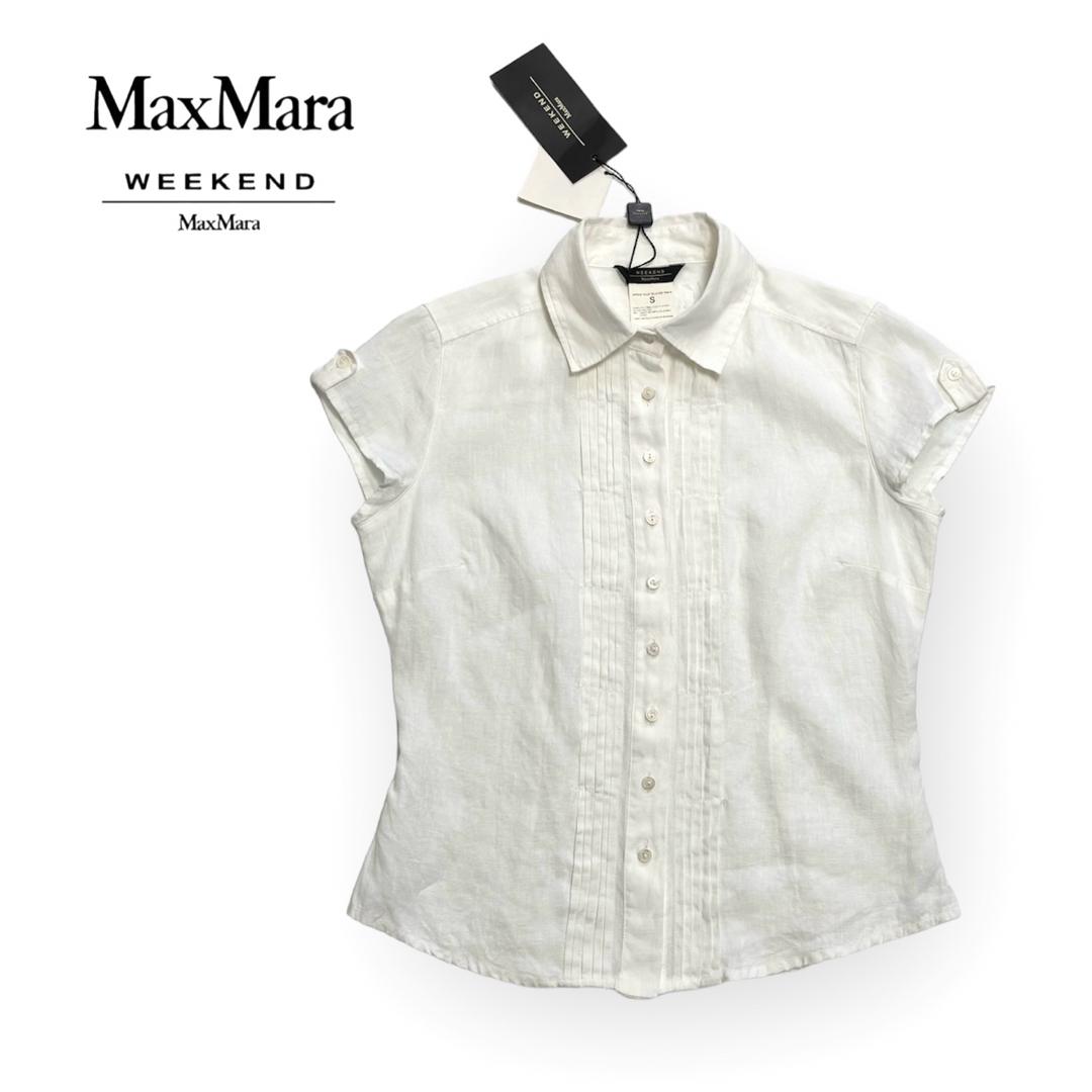 Weekend Max Mara(ウィークエンドマックスマーラ)の【未使用】WEEKEND MaxMara フレンチスリーブリネンシャツブラウス レディースのトップス(シャツ/ブラウス(半袖/袖なし))の商品写真