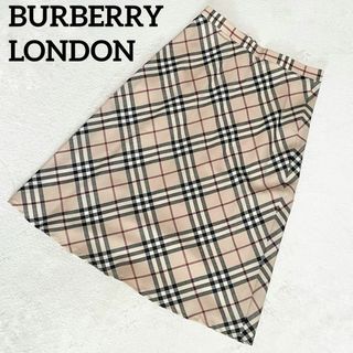 バーバリー(BURBERRY)の【人気✨】☆バーバリーロンドン☆スカート☆ノバチェック☆Mサイズ☆ベージュ☆(ひざ丈スカート)