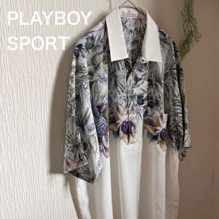 PLAYBOY - used  PLAYBOY SPORT トロピカル柄ポリアロハシャツ