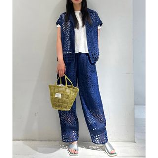 アウラアイラLACE STRAIGHT PANTS レースストレートパンツ