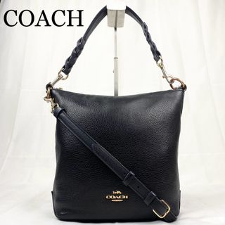 コーチ(COACH)のCOACH 2way ショルダーバッグ　ミニ　アビー　ダッフル　ブラック　レザー(ショルダーバッグ)