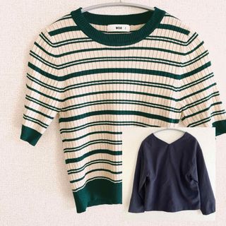 UNITED ARROWS green label relaxing - 美品　グリーンレーベルリラクシング　半袖ニット+カットソー　プルオーバー　セット