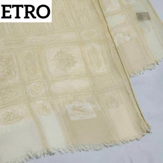 エトロ(ETRO)の★ETRO★ ストール シフォン ペイズリー柄 シルク ベージュ(ストール/パシュミナ)