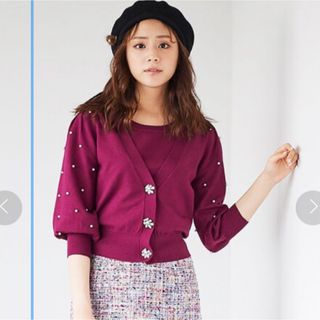 31 Sons de mode - 美品！31 sons de mode袖パールビジューVネックアンサンブル