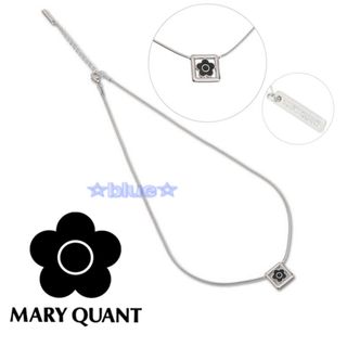 MARY QUANT - マリークワント ネックレス シルバー ブラック メタル スクエア