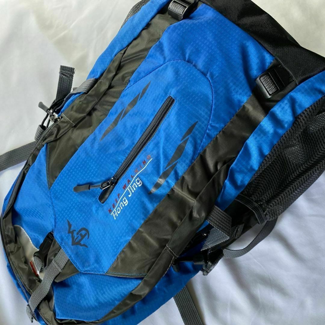 デイパック 40L ブルー 登山 バッグ アウトドア 大容量 防水 通気性 収納 メンズのバッグ(バッグパック/リュック)の商品写真