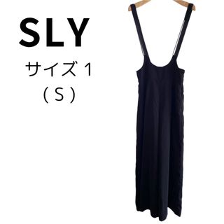 スライ(SLY)のSLY スライ サロペット オールインワン ブラック パンツ シンプル S(サロペット/オーバーオール)