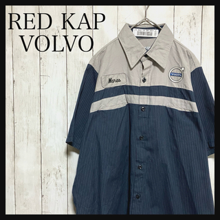 レッドキャップ(RED KAP)のレッドキャップ ボルボ 半袖ワークシャツストライプ刺繍ロゴワッペンZ1211(シャツ)