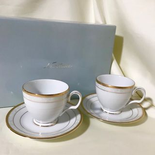 ノリタケ(Noritake)のノリタケ　カップ&ソーサー　ハンプシャーゴールド　2客　セット　未使用品　ペア(グラス/カップ)