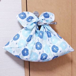 あずま袋〈あさがお　ブルー〉　エコバッグ、バッグインバッグ　ハンドメイド(その他)